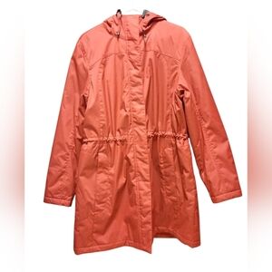 LL Bean Women's Winter Warmer Insulated Sherpa Hooded Jacket Size XL NWOT Orange